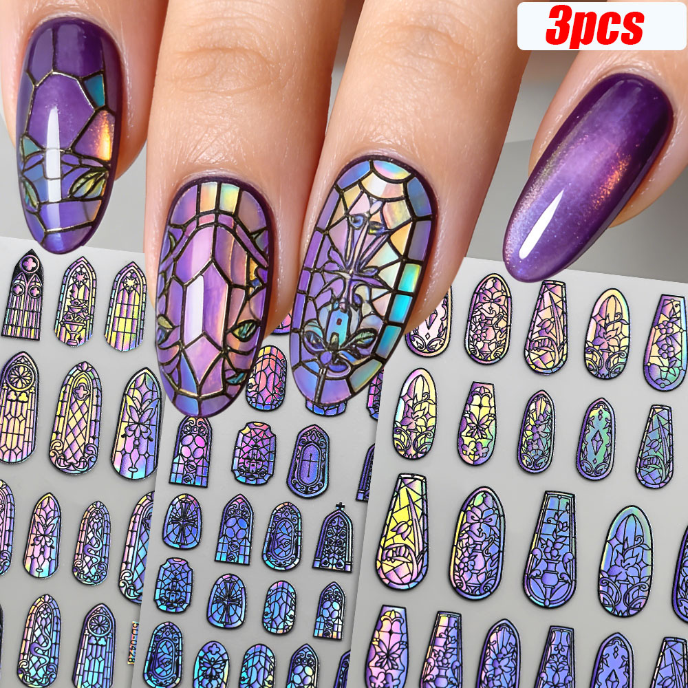Glitter Vinyl Roll - Autocollants pour ongles 5D scintillants rétro