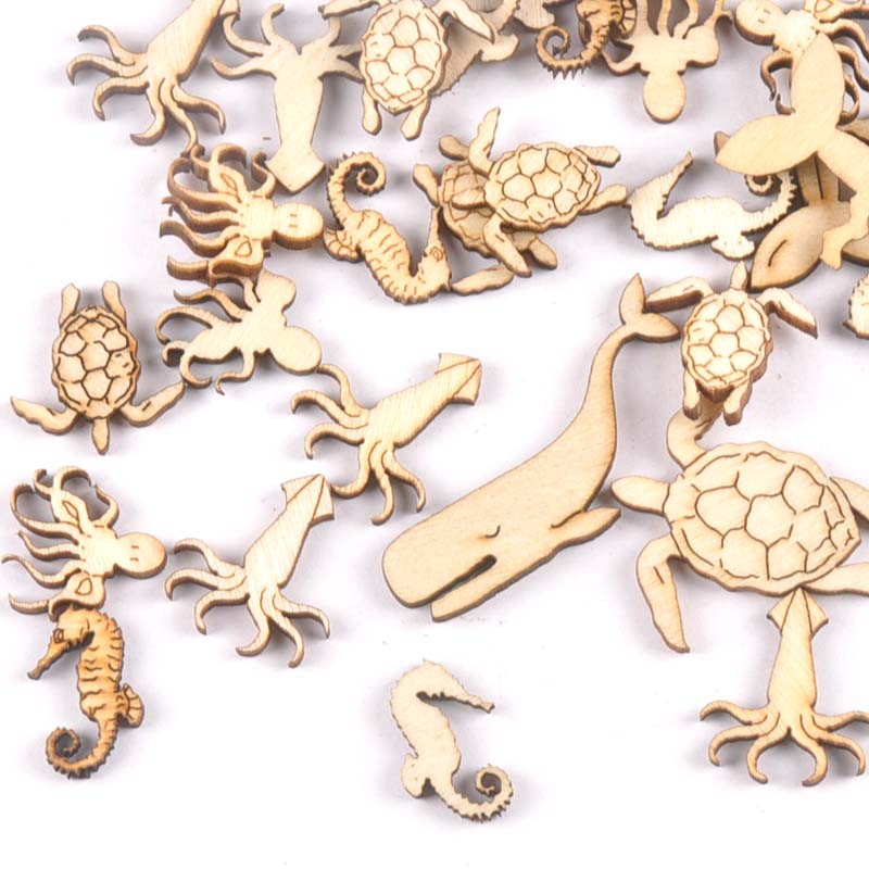 Craft Embellishments - 20 pièces 25-40mm tortue de mer/cheval/baleine