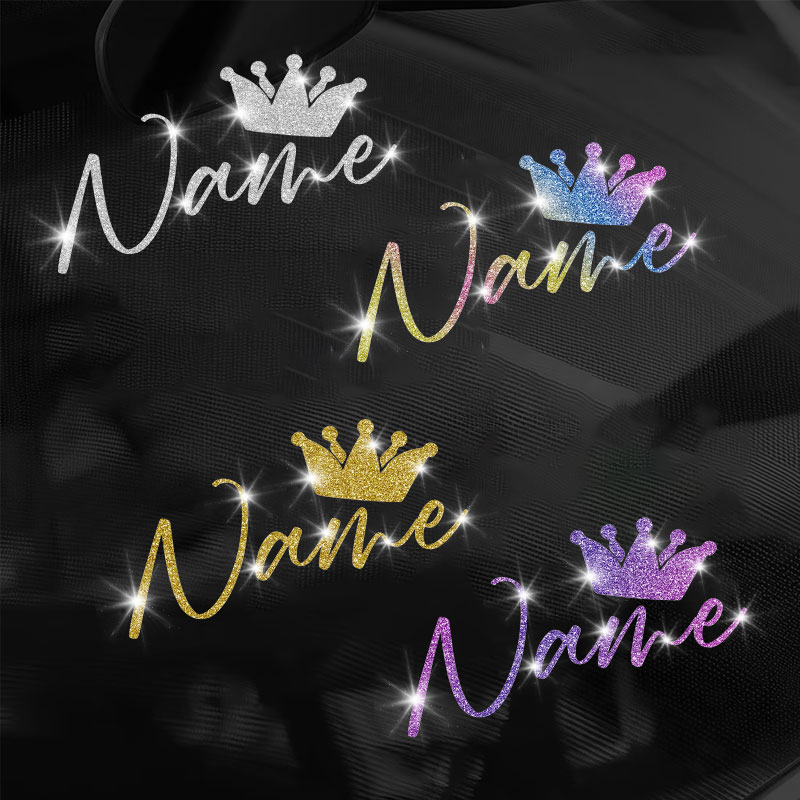 Glitter Vinyl Roll - 1 autocollant personnalisé avec couronne et