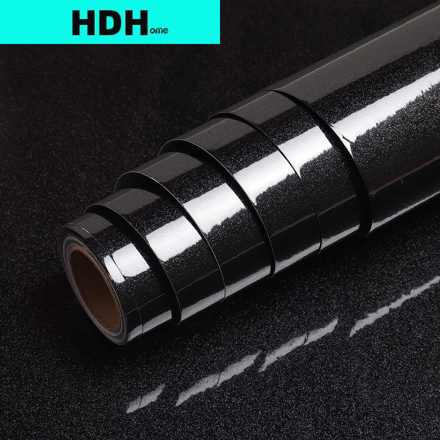 Glitter Vinyl Roll - Papier Peint de Contact Noir à
