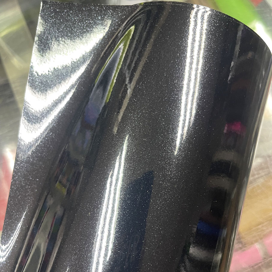 Glitter Vinyl Roll - Film adhésif vinyle brillant noir et