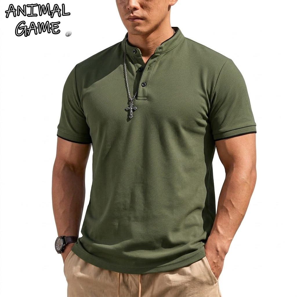 Embellish Knit - Chemise Henley à manches courtes pour