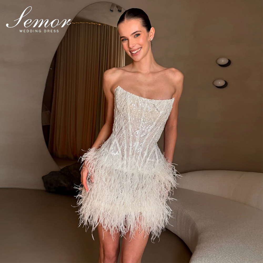 Tassel Fringe Trim - Robe de mariée courte exquise Semor,