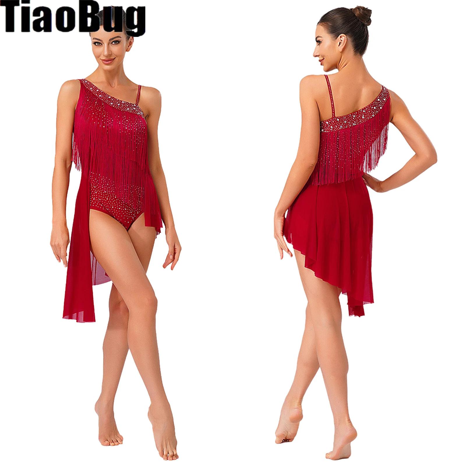 Rhinestone Banding Trim - Femmes gland danse latine justaucorps robe