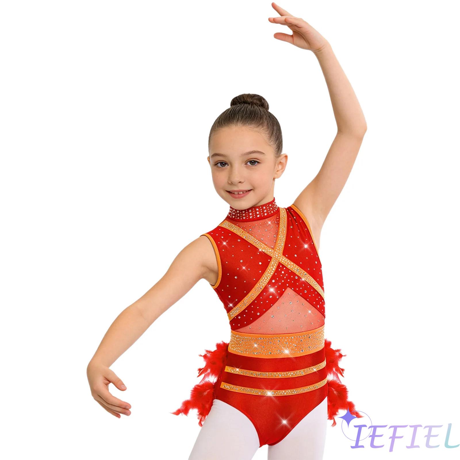 Rhinestone Banding Trim - Costume de danse latine pour filles,