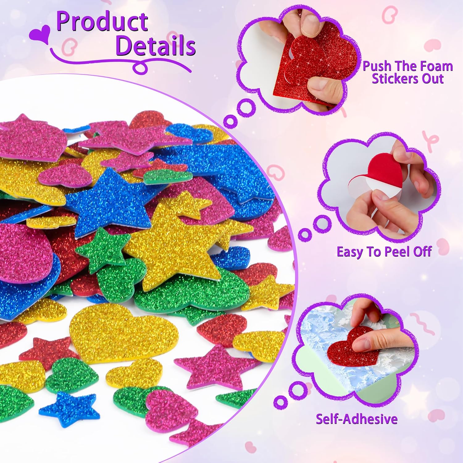 625 autocollants en mousse en  - Glitter Vinyl Roll avis et prix