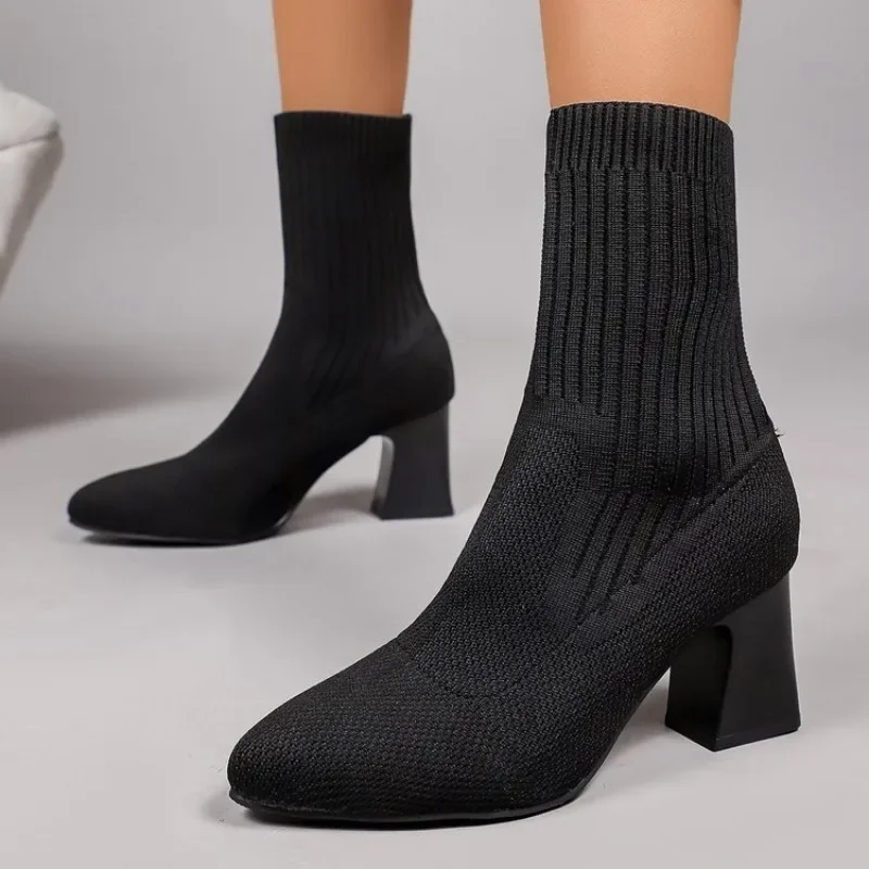 Bottines à talon bloc moyen en - Embellish Knit avis et prix